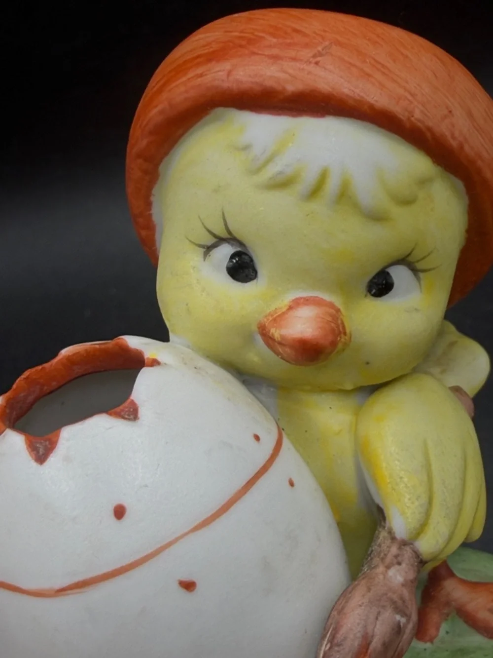 Lefton Vintage Hand Painted Ceramic Artist Chicken Chick Toothpick Holder Vessel
